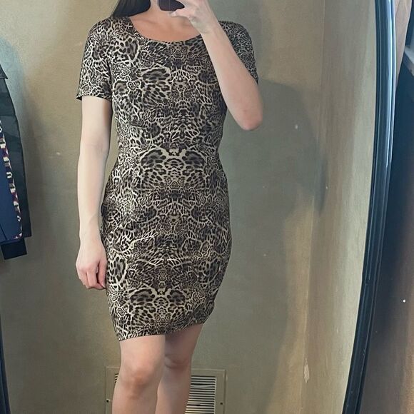 The Kooples Leopard Print Silk Sheath Dress - Picture 1 of 8